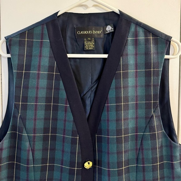 Classiques Entier Plaid Wool Vest and Skirt Set Japan Made L/10 Clueless Preppy - Picture 5 of 14